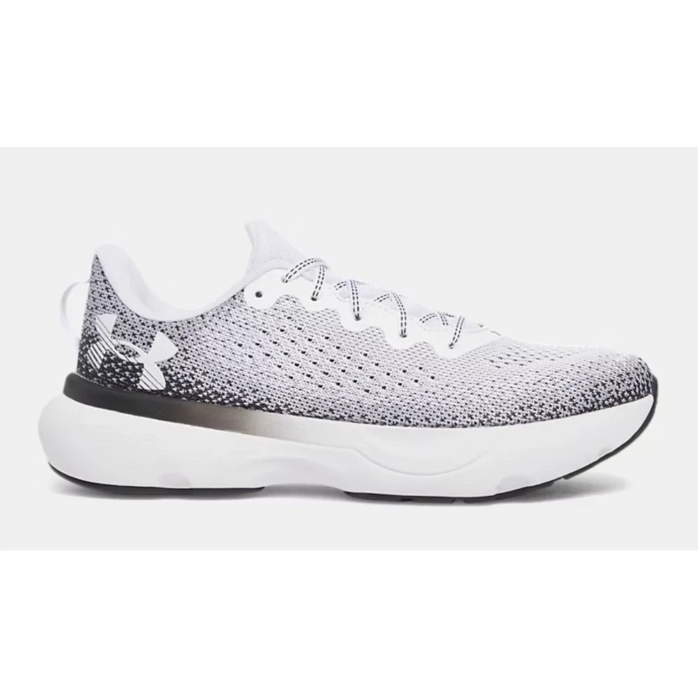 Under Armour® (Men's 9 M) UA Infinite™ Running Shoes in White/Black - $110